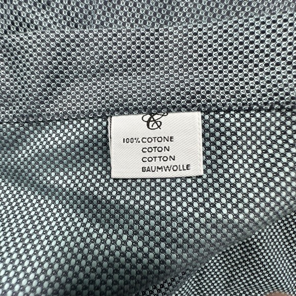 Canali Shirt Mens 18.5 Gray Micro Pattern Cotton Dress Button Front Italy 47 - Picture 6 of 12